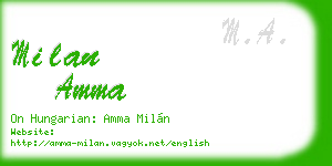 milan amma business card