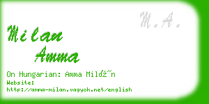 milan amma business card